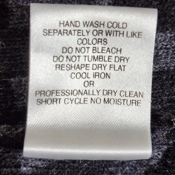 A.IDA Black and Zebra Print Wool Cardigan Sweater, Size Large - Picture 8 of 11